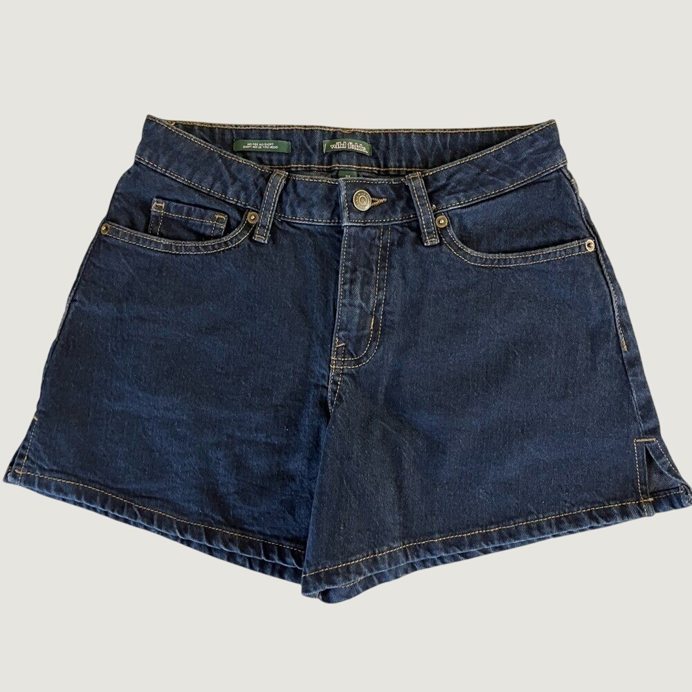 Wild Fable Mid Rise Denim Jean Short Shorts Womens 2 Blue Dark Wash Pockets NWOT